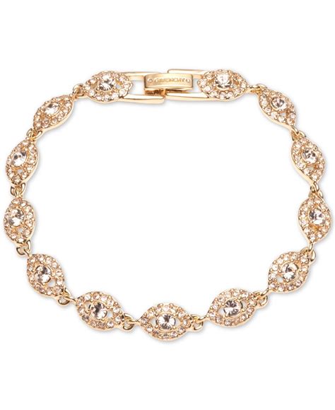 givenchy gold-tone and rose peach crystal flex bracelet|buy givenchy bracelet online.